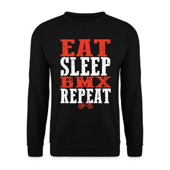 Manger dormir Bmx Répéter - Sweat-shirt Unisexe - noir - Devant - Alina (178cm) & Michal (187cm)