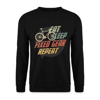 Hipster Eat Sleep Fixed Gear Repeat FIXED GEAR - Unisex Sweatshirt - black - Front - Alina (178cm) & Michal (187cm)