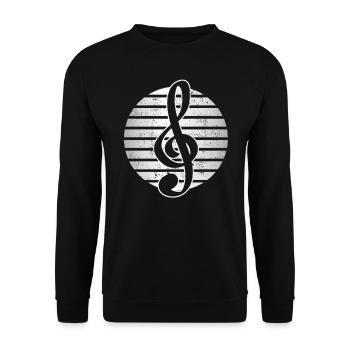 Music Clef - Unisex Sweatshirt - black - Front - Alina (178cm) & Michal (187cm)