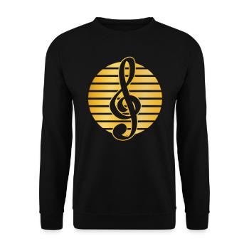 Music Clef - Unisex Sweatshirt - black - Front - Alina (178cm) & Michal (187cm)