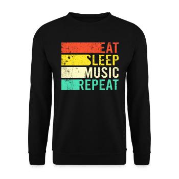 Manger de la musique de sommeil - Sweat-shirt Unisexe - noir - Devant - Alina (178cm) & Michal (187cm)