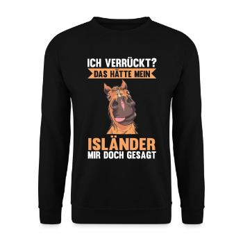 Pferdebesitzer Reiten Pferd Isländer - Unisex Pullover - Schwarz - Vorne - Alina (178cm) & Michal (187cm)