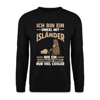 Pferd Onkel Patenonkel Isländer Reiter Pferde - Unisex Pullover - Schwarz - Vorne - Alina (178cm) & Michal (187cm)