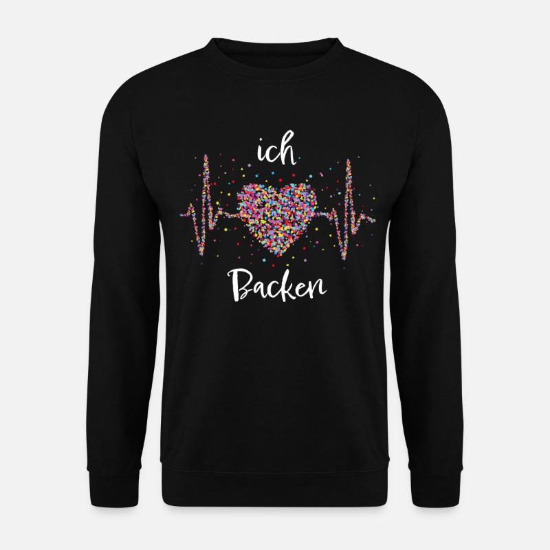 Backen Herzschlag Bäckerin Konditorin - Unisex Pullover - Schwarz