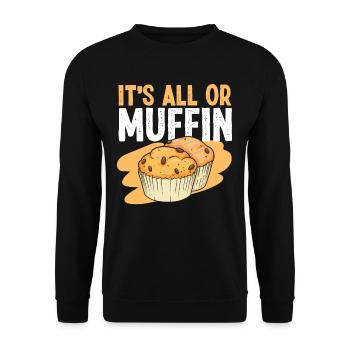 Cuire au four Muffin Pun C’est tout ou - Sweat-shirt Unisexe - noir - Devant - Alina (178cm) & Michal (187cm)