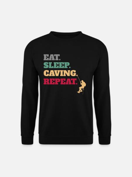 Eat Sleep Caving Repeat - Unisex Pullover - Schwarz