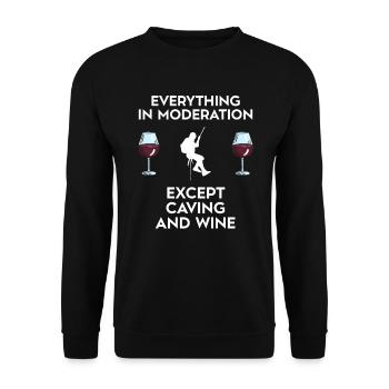 Spéléologie et vin - Sweat-shirt Unisexe - noir - Devant - Alina (178cm) & Michal (187cm)