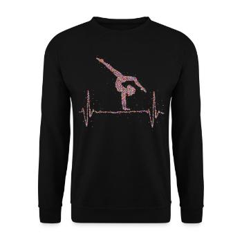 Gymnastics Heartbeat Gymnastics Gymnast - Unisex Sweatshirt - black - Front - Alina (178cm) & Michal (187cm)