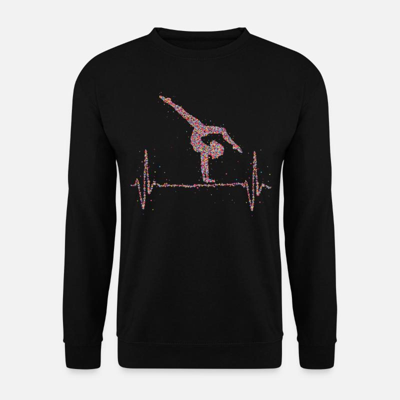 Turnen Herzschlag Gymnastik Turnerin - Unisex Pullover - Schwarz