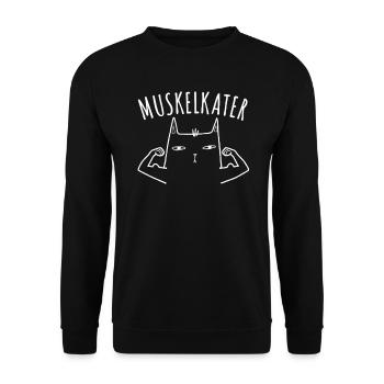 Fitness Fitnesstrainer Bodybuilder Muskelkater Gym - Unisex Pullover - Schwarz - Vorne - Alina (178cm) & Michal (187cm)