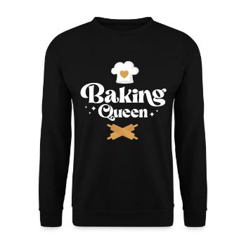 Bake Baking Baking Queen - Unisex Sweatshirt - black - Front - Alina (178cm) & Michal (187cm)