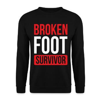 Get well soon Broken Foot Foot Survivor - Unisex Pullover - Schwarz - Vorne - Alina (178cm) & Michal (187cm)