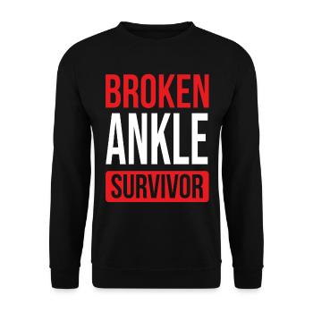 Rétablissez-vous bientôt Broken Ankle Broken Ankle Survivor - Sweat-shirt Unisexe - noir - Devant - Alina (178cm) & Michal (187cm)