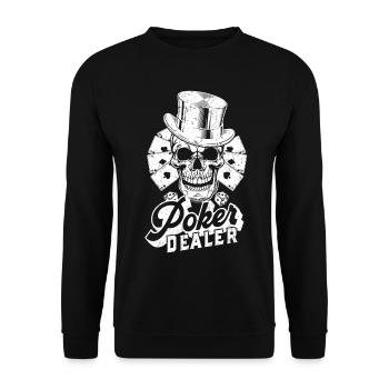 Joueur de poker Poker Gambling Casino Poker Dealer - Sweat-shirt Unisexe - noir - Devant - Alina (178cm) & Michal (187cm)