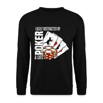 Poker players easily distracted by poker and cats - Unisex Sweatshirt - black - Front - Alina (178cm) & Michal (187cm)