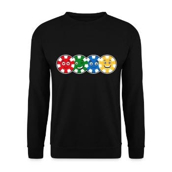 Joueurs de poker Jetons de poker Face Poker - Sweat-shirt Unisexe - noir - Devant - Alina (178cm) & Michal (187cm)