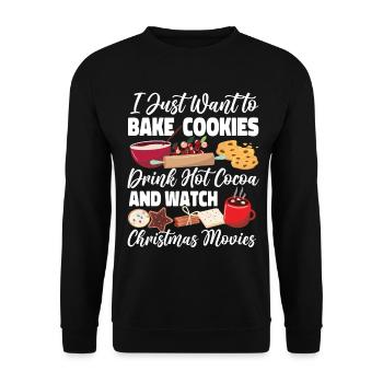 Cuire au four des biscuits de Noël I - Sweat-shirt Unisexe - noir - Devant - Alina (178cm) & Michal (187cm)