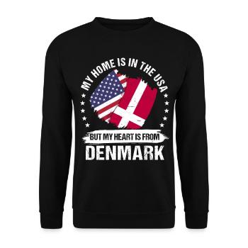 American Patriot Denmark Flag Danish Roots - Unisex Pullover - Schwarz - Vorne - Alina (178cm) & Michal (187cm)