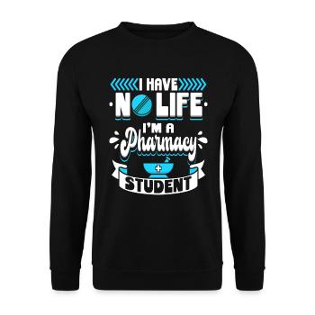 Je n’ai pas de vie Je suis un étudiant en pharmacie Pharmazie - Sweat-shirt Unisexe - noir - Devant - Alina (178cm) & Michal (187cm)