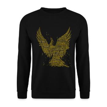 PHOENIX: Conception d’art de mots! Créatures mythiques, mythologie - Sweat-shirt Unisexe - noir - Devant - Alina (178cm) & Michal (187cm)
