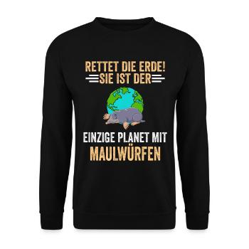 Umweltschutz Tierschutz Maulwürfe Maulwurf - Unisex Pullover - Schwarz - Vorne - Alina (178cm) & Michal (187cm)