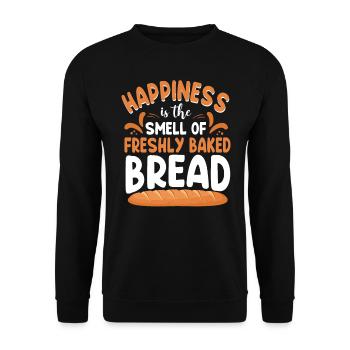 Bake Baking Bread Happiness Is The - Unisex Sweatshirt - black - Front - Alina (178cm) & Michal (187cm)