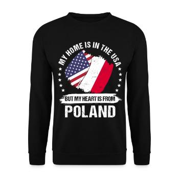 American Patriot Poland Flag American Polish Roots - Unisex Pullover - Schwarz - Vorne - Alina (178cm) & Michal (187cm)