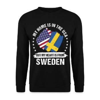 Patriote américain Suède Drapeau Racines suédoises - Sweat-shirt Unisexe - noir - Devant - Alina (178cm) & Michal (187cm)