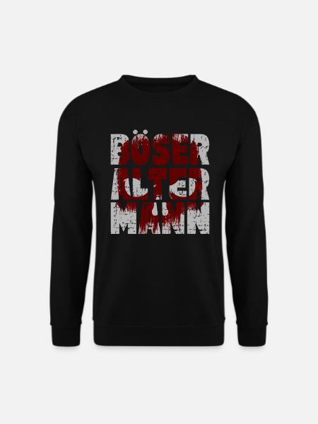 Böser Alter Mann Totenkopf Sarkasmus Biker - Unisex Pullover - Schwarz
