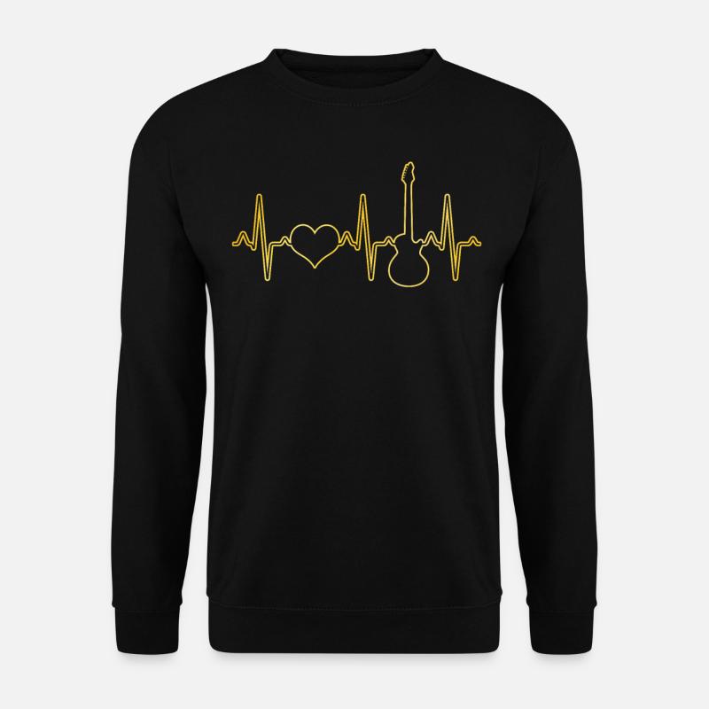 E Gitarre Herzschlag - Unisex Pullover - Schwarz