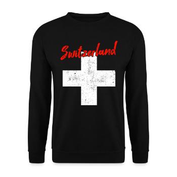 Schweiz Switzerland - Unisex Sweatshirt - black - Front - Alina (178cm) & Michal (187cm)