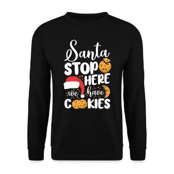 Cuire au four le biscuit de Noël Du Père Noël - Sweat-shirt Unisexe - noir - Devant - Alina (178cm) & Michal (187cm)