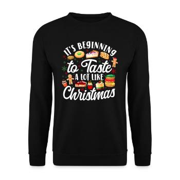 Cuire au four des biscuits de Noël - Sweat-shirt Unisexe - noir - Devant - Alina (178cm) & Michal (187cm)