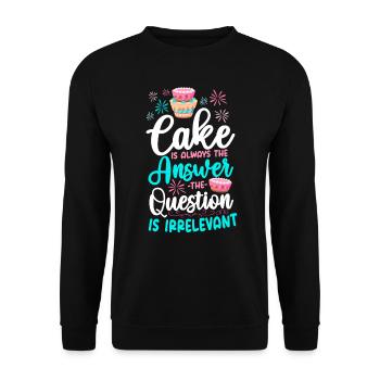 Cuire au four Le gâteau est toujours - Sweat-shirt Unisexe - noir - Devant - Alina (178cm) & Michal (187cm)