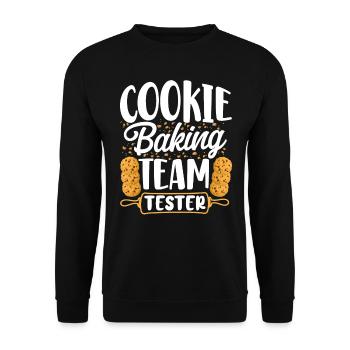 Bake Baking Cookie Team Tester - Unisex Sweatshirt - black - Front - Alina (178cm) & Michal (187cm)