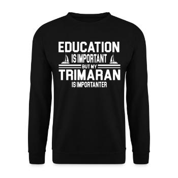 Drôle de trimaran présente une idée pour les capitaines de trimaran - Sweat-shirt Unisexe - noir - Devant - Alina (178cm) & Michal (187cm)