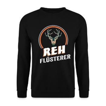 Reh Flüsterer - Unisex Pullover - Schwarz - Vorne - Alina (178cm) & Michal (187cm)