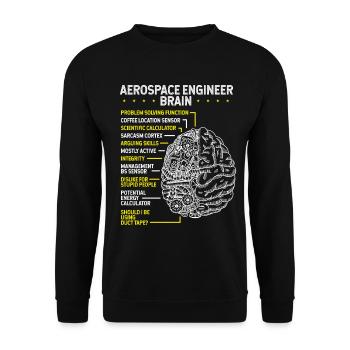 Génie aérospatial Ingénieur aérospatial - Sweat-shirt Unisexe - noir - Devant - Alina (178cm) & Michal (187cm)