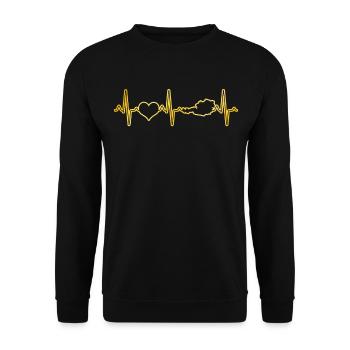 Austria Heartbeat - Unisex Sweatshirt - black - Front - Alina (178cm) & Michal (187cm)