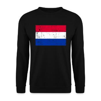 Hollande Pays-Bas Drapeau Vintage - Sweat-shirt Unisexe - noir - Devant - Alina (178cm) & Michal (187cm)