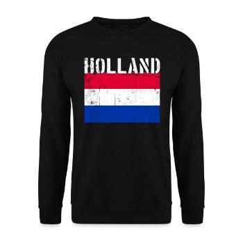 Hollande Pays-Bas Drapeau Vintage - Sweat-shirt Unisexe - noir - Devant - Alina (178cm) & Michal (187cm)