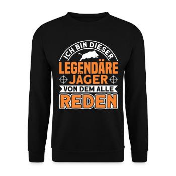 Jäger Jagd Jagen Geschenk - Unisex Pullover - Schwarz - Vorne - Alina (178cm) & Michal (187cm)