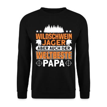 Jäger Jagd Jagen Geschenk - Unisex Pullover - Schwarz - Vorne - Alina (178cm) & Michal (187cm)