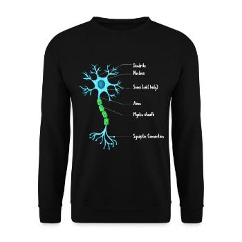 Anatomy Of Neuron Neuroscience Neurologist - Unisex Pullover - Schwarz - Vorne - Alina (178cm) & Michal (187cm)
