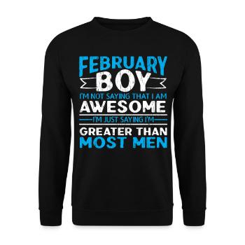 Février Anniversaire des hommes - Sweat-shirt Unisexe - noir - Devant - Alina (178cm) & Michal (187cm)