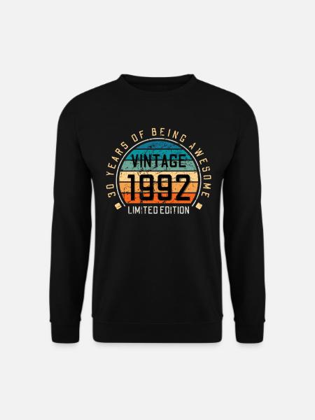 30. Geburtstag 30 Jahre Jahrgang 1992 - Unisex Pullover - Schwarz