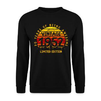 70th birthday 70 years born in 1952 - Unisex Sweatshirt - black - Front - Alina (178cm) & Michal (187cm)