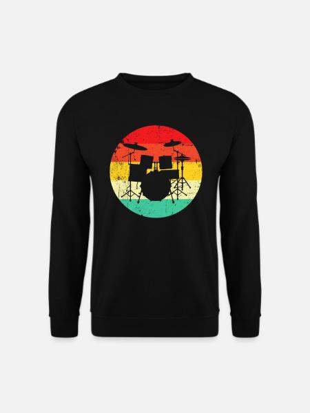Schlagzeug Retro - Unisex Pullover - Schwarz