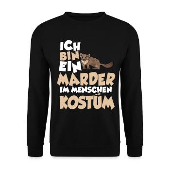 Marder Menschen Kostüm - Unisex Pullover - Schwarz - Vorne - Alina (178cm) & Michal (187cm)