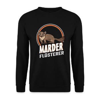 Marder Flüsterer - Unisex Pullover - Schwarz - Vorne - Alina (178cm) & Michal (187cm)